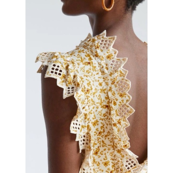 Anthropologie Trina Bow Blouse Bohemian Floral Summer Ruffle New Large - Picture 3 of 8